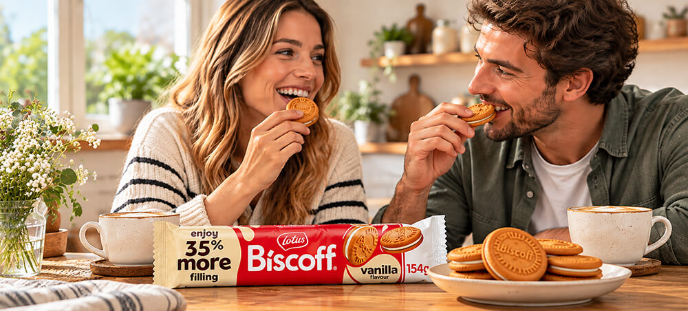 Lotus Biscoff sušenky plněné krémem s vanilkovou příchutí